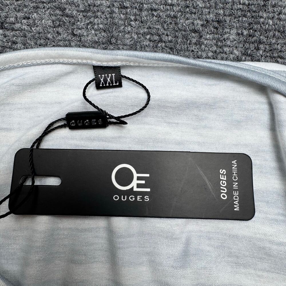 OUGES Women XXL Gray White Striped Sleeveless Cas… - image 4